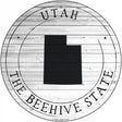 Utah Beehive State Novelty Metal Circle Sign C-1834 12" (C)