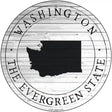 Washington Evergreen State Novelty Metal Circle Sign C-1837 12" (C)