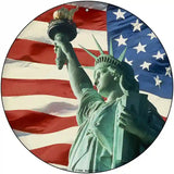 Lady Liberty American Flag Novelty Metal Circle Sign C-1846 12" (C)