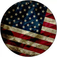 Dark American Flag Novelty Metal Circle Sign C-1847 12" (C)