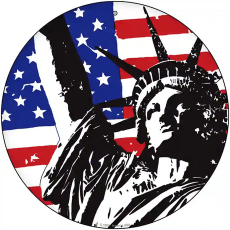 Lady Liberty Novelty Metal Circle Sign C-1852 12" (C)