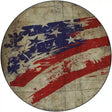 Distressed American Flag Novelty Metal Circle Sign C-1862 12" (C)