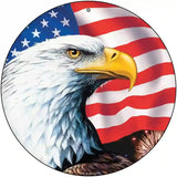 Eagle|American Flag Novelty Metal Circle Sign C-1868 12" (C)