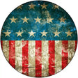 American Flag Distressed Novelty Metal Circle Sign C-1870 12" (C)