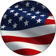 Waving American Flag Novelty Metal Circle Sign C-1873 12" (C)