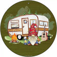 Camping Gnome Novelty Metal Circle Sign 12" (C)