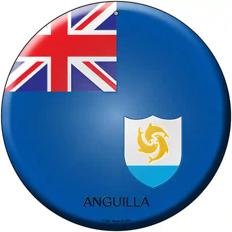 Anguilla Country Novelty Metal Circular Sign 12" (C)