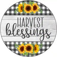 Harvest Blessings Novelty Metal Circle Sign 12" (C)