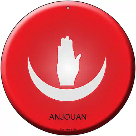 Anjouan Country Novelty Metal Circular Sign 12" (C)