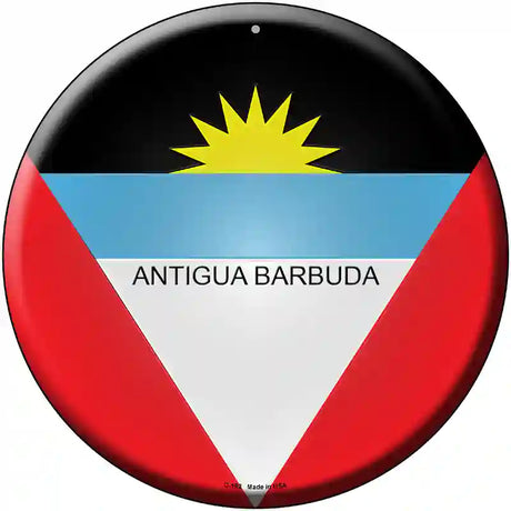 Antigua Barbuda Novelty Metal Circular Sign 12" (C)