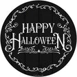 Happy Halloween Black Novelty Metal Circle Sign 12" (C)