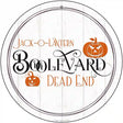 Jack O Lantern Boolevard Novelty Metal Circle Sign 12" (C)