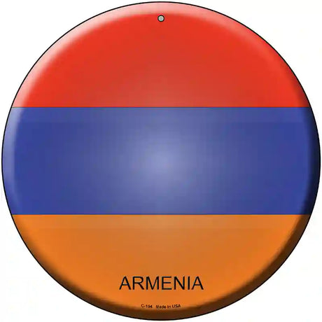 Armenia Novelty Metal Circular Sign 12" (C)