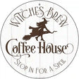 Witches Brew Coffee House Novelty Metal Circle Sign 12" (C)