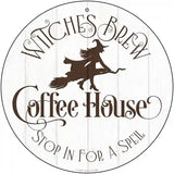 Witches Brew Coffee House Novelty Metal Circle Sign 12" (C)