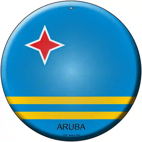 Aruba Novelty Metal Circular Sign 12" (C)