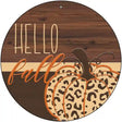 Hello Fall Pumpkin Novelty Metal Circle Sign 12" (C)