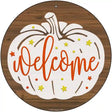 Pumpkin Welcome Novelty Metal Circle Sign 12" (C)