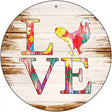 Love Colorful Chicken Novelty Metal Circle Sign 12" (C)