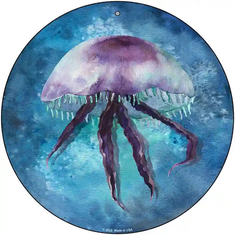 Jellyfish Blue Novelty Metal Circle Sign 12" (C)