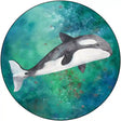 Whale Aqua Novelty Metal Circle Sign 12" (C)