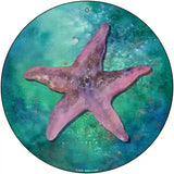 Starfish Aqua Novelty Metal Circle Sign 12" (C)