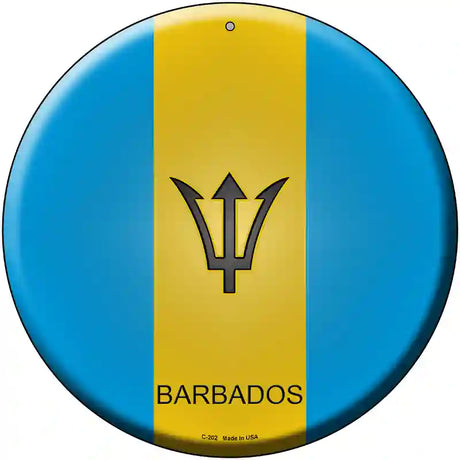 Barbados Country Novelty Metal Circular Sign 12" (C)