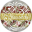 Blessed Christmas Novelty Metal Circle Sign 12" (C)