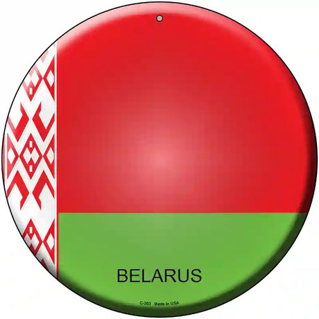 Belarus Country Novelty Metal Circular Sign 12" (C)