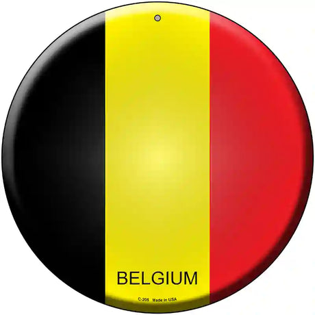 Belgium Country Novelty Metal Circular Sign 12" (C)