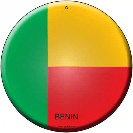 Benin Country Novelty Metal Circular Sign 12" (C)