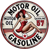 Motor Oil Gasoline Novelty Metal Circular Sign C-2095