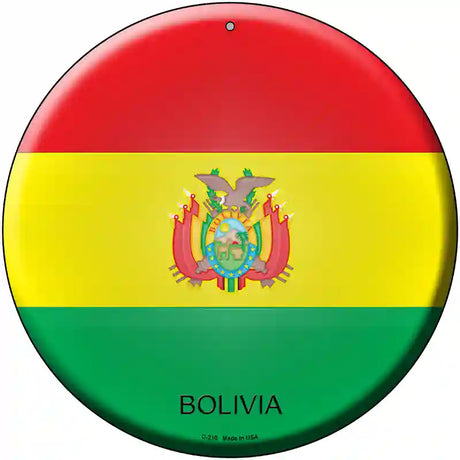 Bolivia Country Novelty Metal Circular Sign 12" (C)