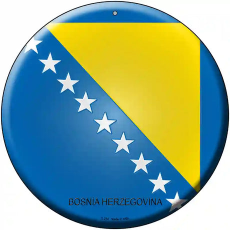 Bosnia Herzegovina Country Novelty Metal Circular Sign 12" (C)