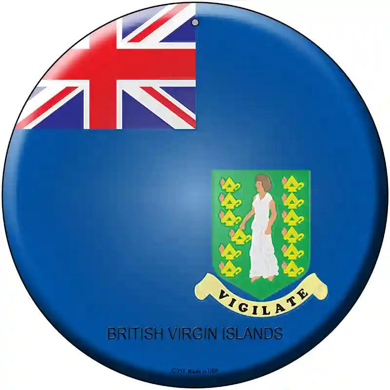 British Virgin Islands Country Novelty Metal Circular Sign 12" (C)