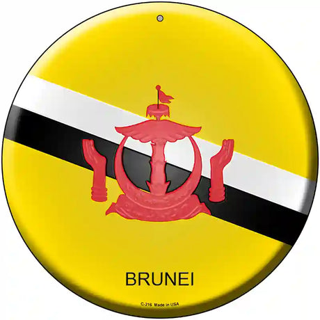 Brunei Country Novelty Metal Circular Sign 12" (C)