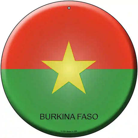 Burkina Faso Country Novelty Metal Circular Sign 12" (C)