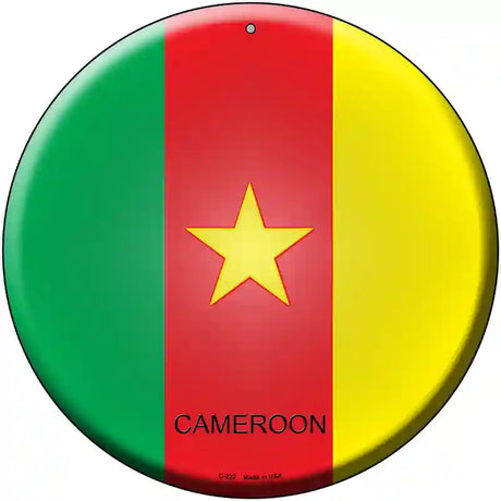 Cameroon Country Novelty Metal Circular Sign 12" (C)