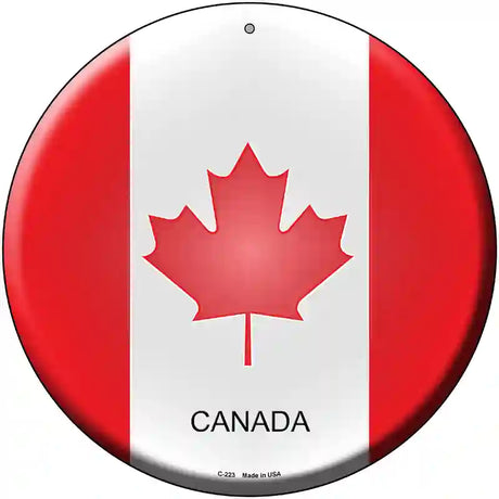 Canada Country Novelty Metal Circular Sign 12" (C)