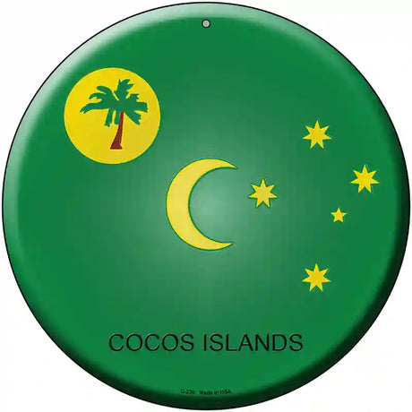 Cocos Islands Country Novelty Metal Circular Sign 12" (C)