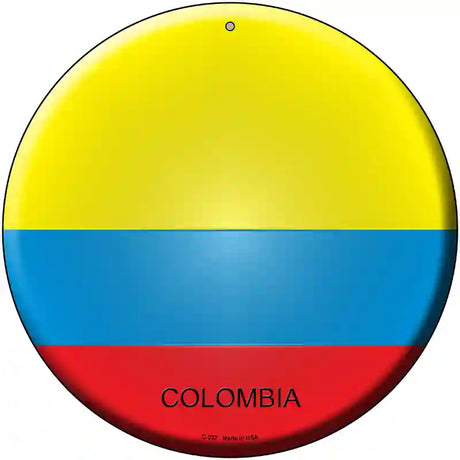 Colombia Country Novelty Metal Circular Sign 12" (C)