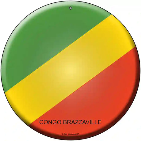 Congo Brazzaville Country Novelty Metal Circular Sign 12" (C)