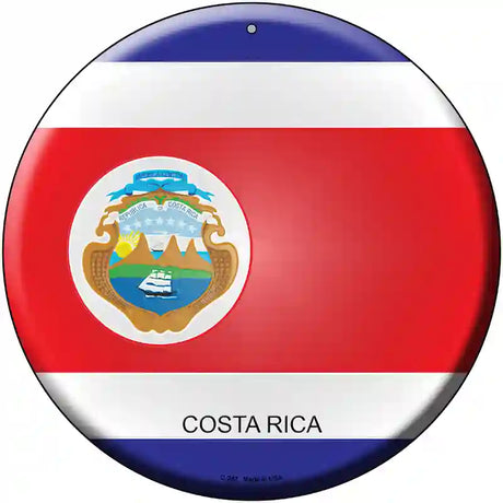 Costa Rica Country Novelty Metal Circular Sign 12" (C)