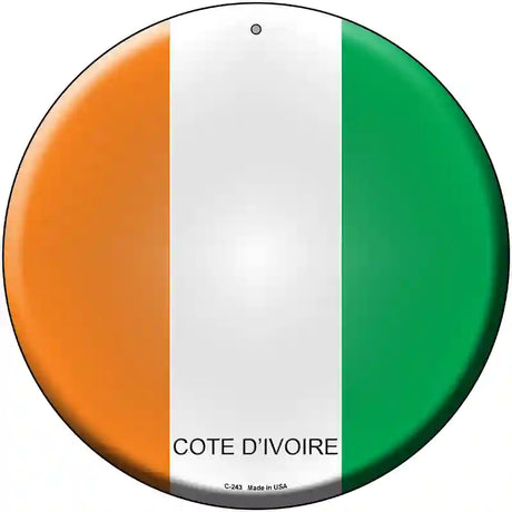 Cote Divoire Country Novelty Metal Circular Sign 12" (C)