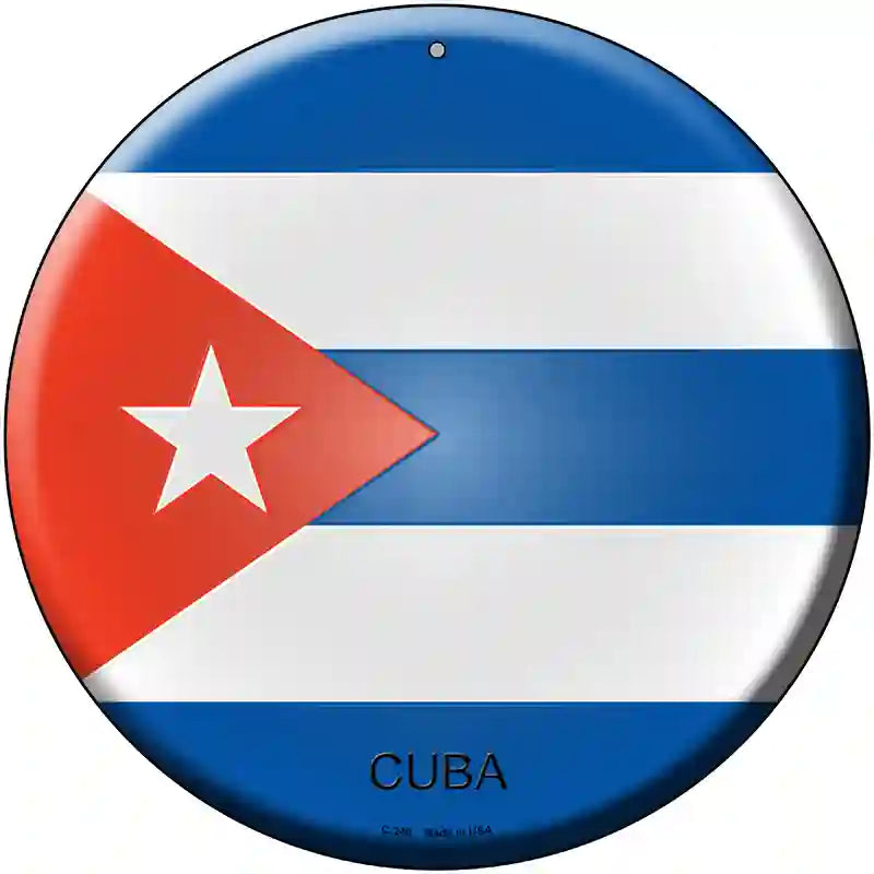 Cuba Country Novelty Metal Circular Sign 12" (C)