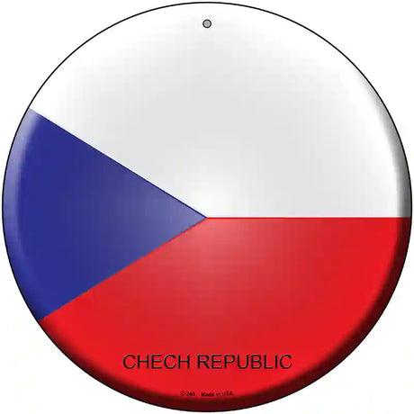 Chech Republic Country Novelty Metal Circular Sign 12" (C)