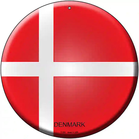 Denmark Country Novelty Metal Circular Sign 12" (C)