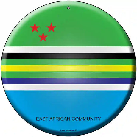 East African Community Country Novelty Metal Circular Sign 12" (C)