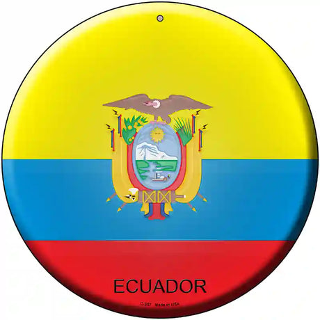 Ecuador Country Novelty Metal Circular Sign 12" (C)