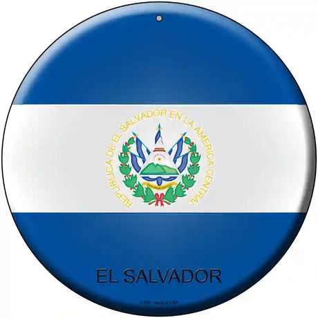 El Salvador Country Novelty Metal Circular Sign 12" (C)